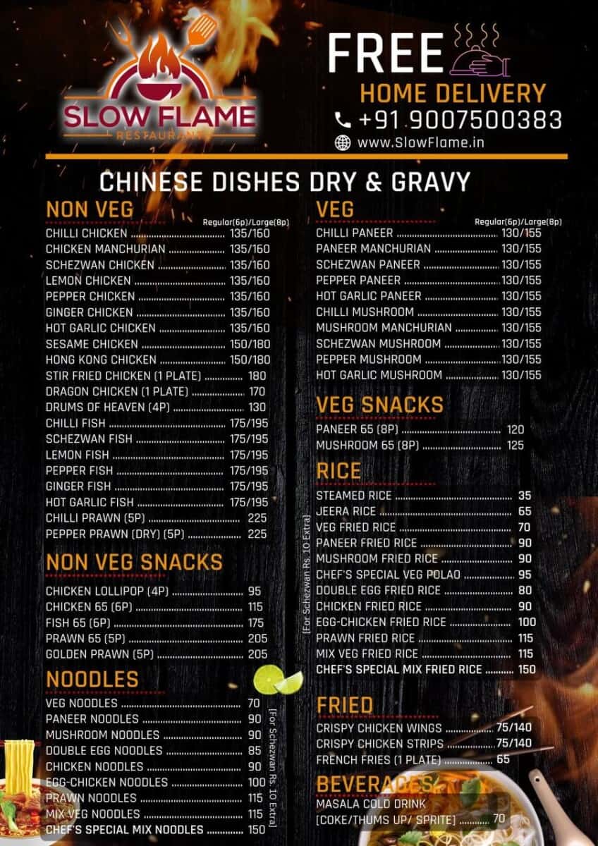 Slow Flame Indian / Chinese Food